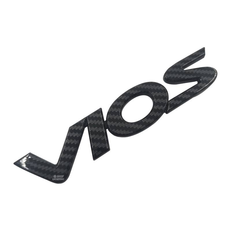 1 x Carbon Fiber ABS VIOS Letter Logo Car Auto Decorative Emblem Badge Sticker Decal Replacement for TOYOTA