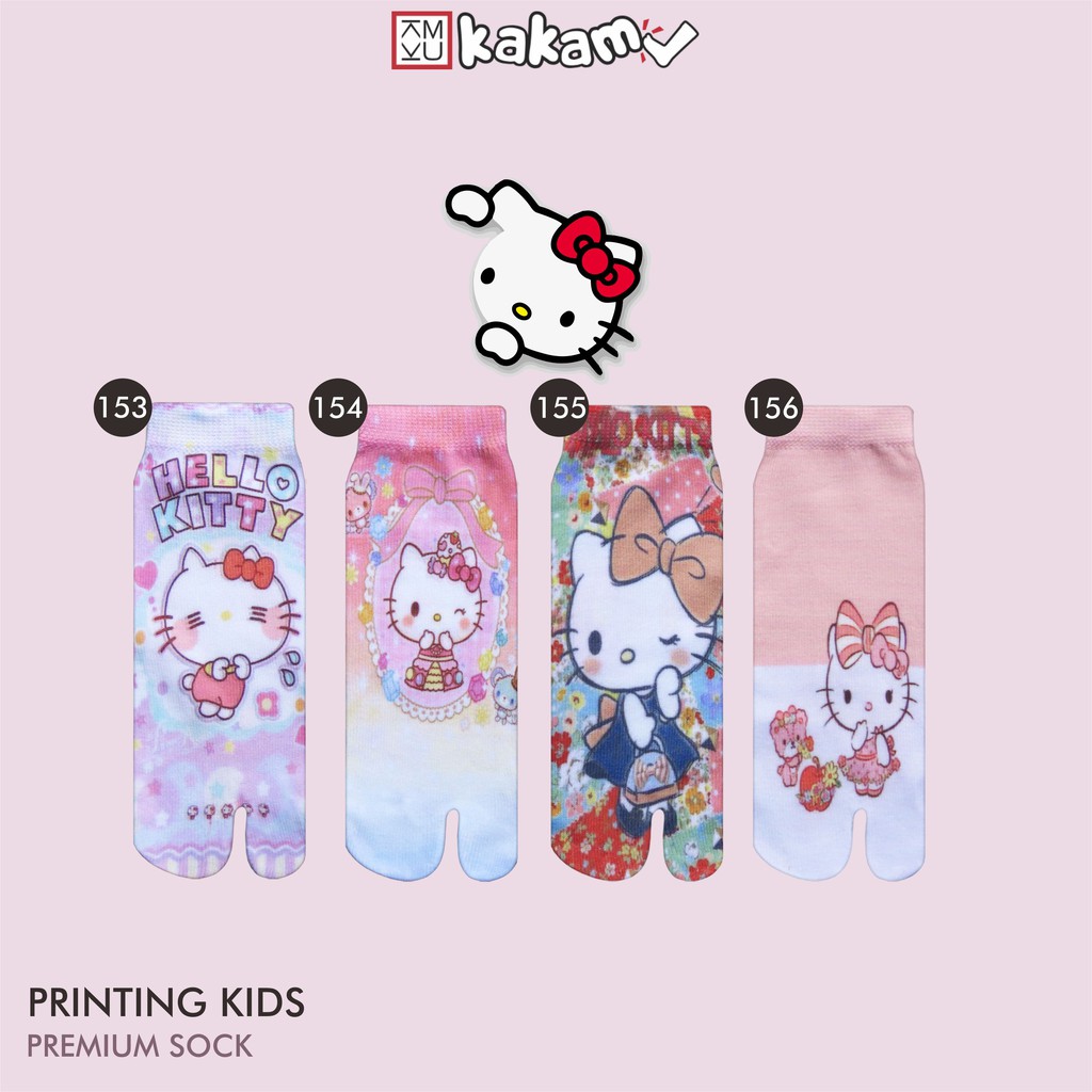 Kakamu Kaos Kaki Jempol Anak Printing Karakter  Paris, Larva, Winnie the pooh, Hello Kitty 8