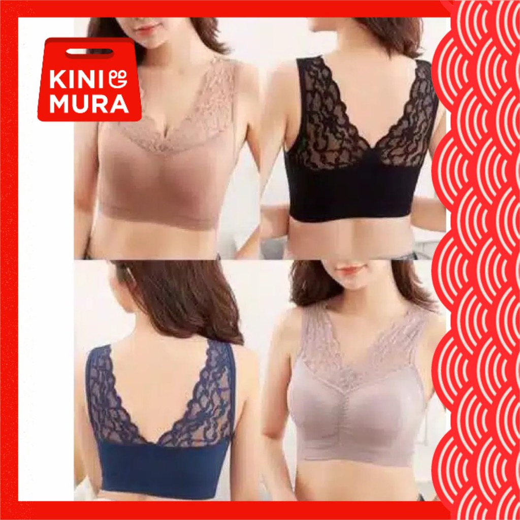 Bra Tanpa Kawat BH Wanita Sport Jumbo Sorex Remaja Tali Crop Top Korea Underwear Bralette Kemben