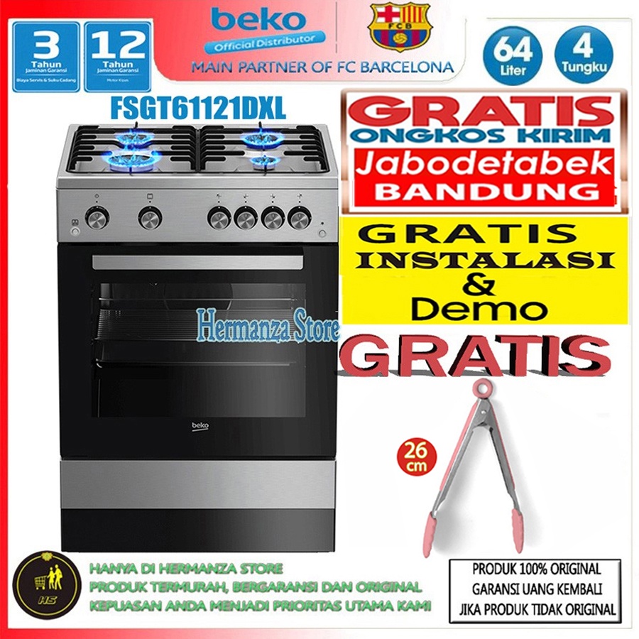 Beko Freestanding Kompor Oven Gas Cooker FSGT61121DXL