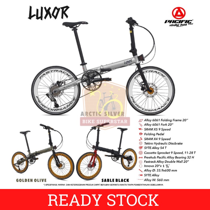Sepeda Lipat 20 Inch PACIFIC LUXOR Hidrolik + Garansi + SRAM