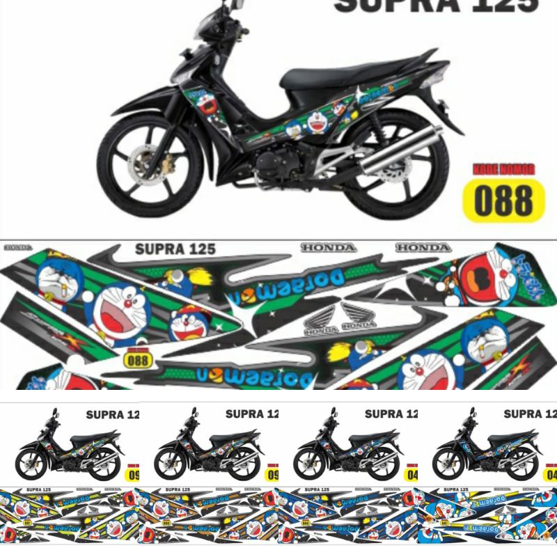 (Bisa COD) striping variasi Honda Supra x Doraemon stiker Supra x lama 125 variasi wave