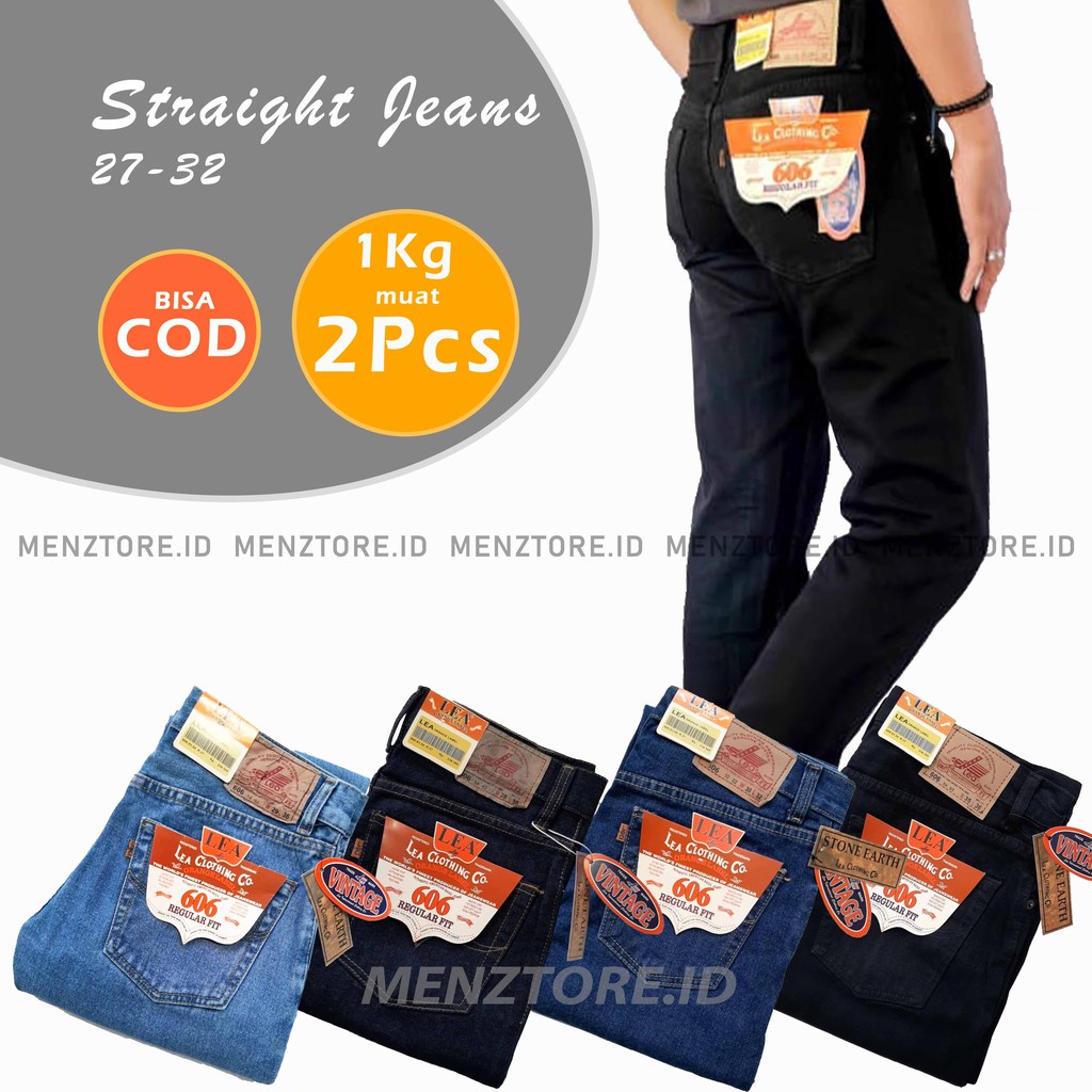 Celana Jeans Pria Standar Straight Jeans Cowok Jens Pria Reguler Bahan Tebal Murah