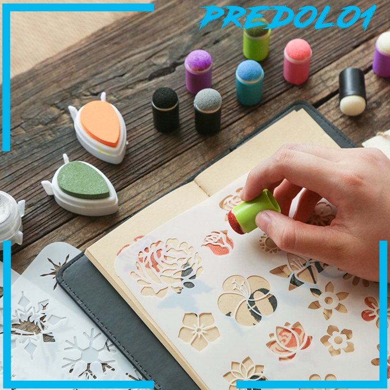 (Predolo1) 5pcs / Set Spons Daubers Jari Untuk Stempel Tinta Kartu / Kerajinan Tangan Anak