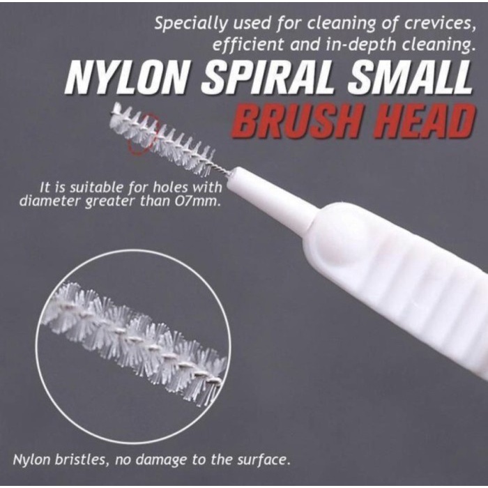 10 Nylon Spiral Anti-clogging Brush Gap Hole Brush Head Shower Head