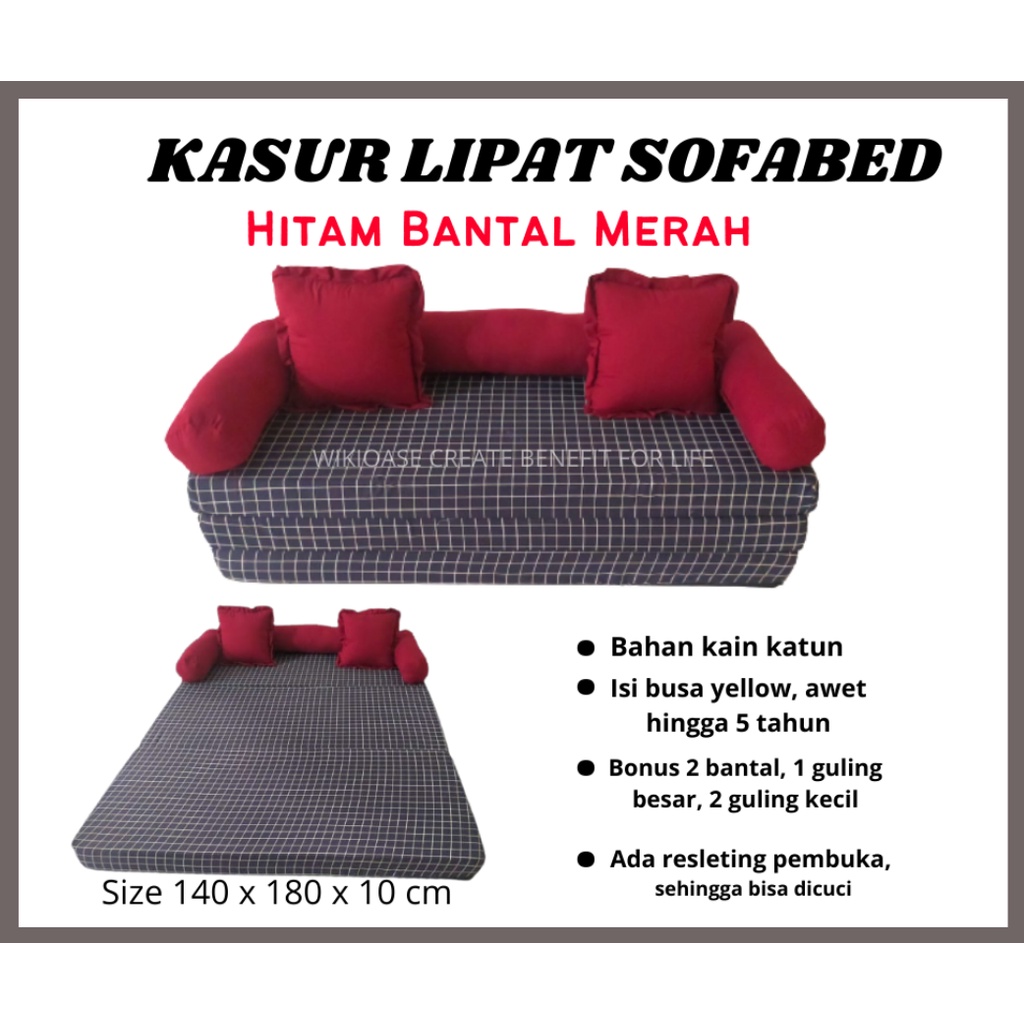 Sofabed Kasur Lipat Busa Lantai Sofa Bed Minimalis Matress Kamar Tidur Merah
