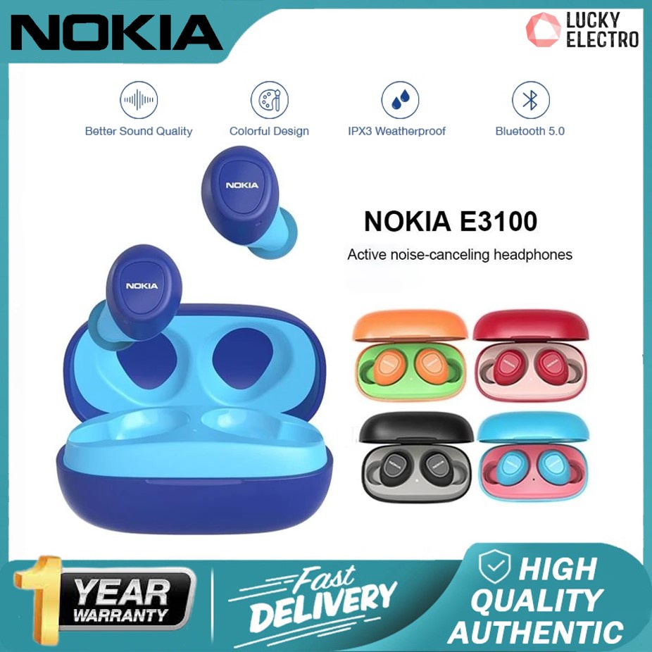 Nokia E3100 Nokia E3110 Essential True Wireless Earphones Bluetooth 5.0 Waterproof IPX3 Original