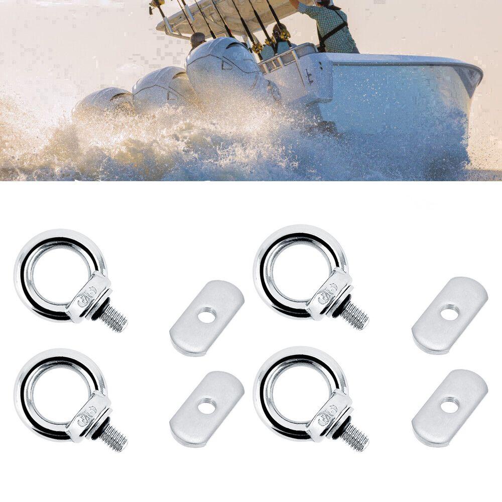 Preva 4PCS Sliding Rail Lifting Ring Aksesoris Hardware Kano Perahu Kayak Tie Down Eyelet
