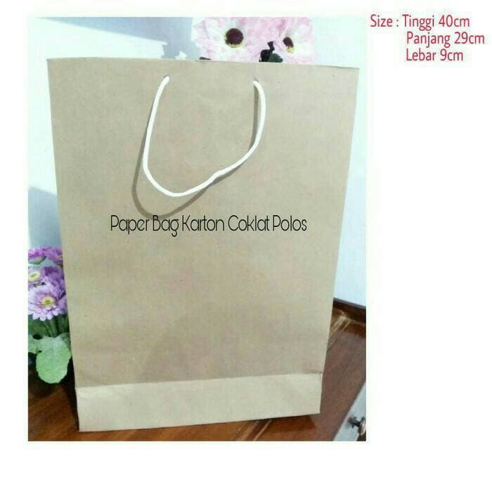 

JUAL MURAH PAPER BAG KARTON COKLAT POLOS TINGGI 40CM ISI 12PCS