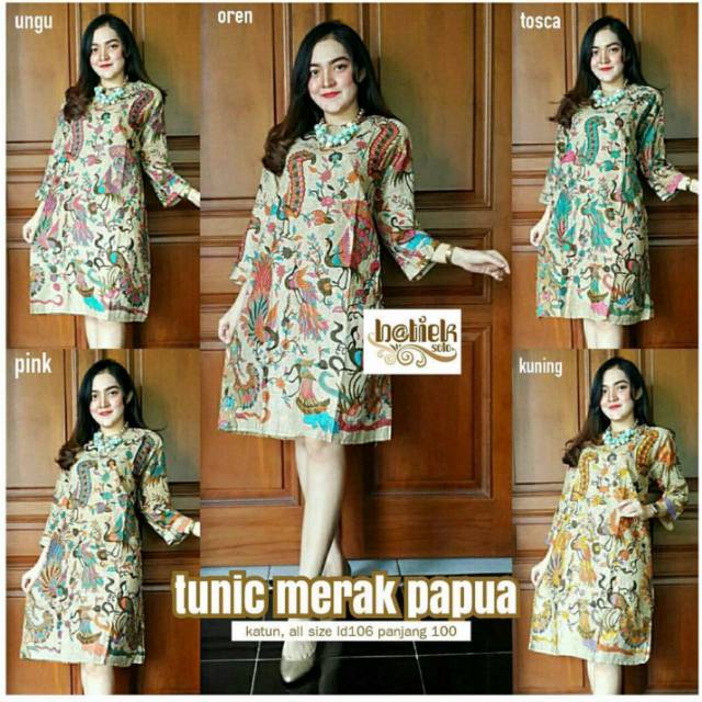 Tunic Merak Papua Dress Batik Kekinian