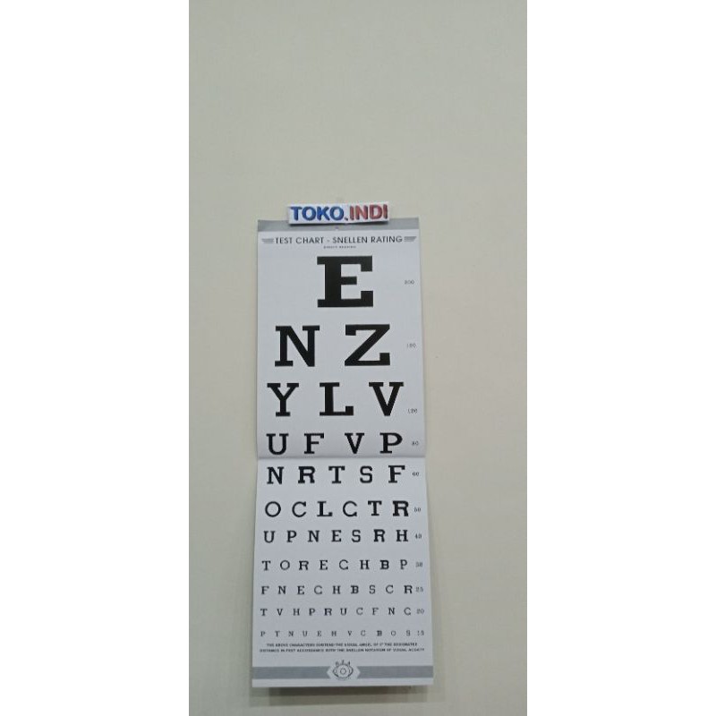 Snellen Chart / Bagan Test Ketajaman Mata / Kertas test mata