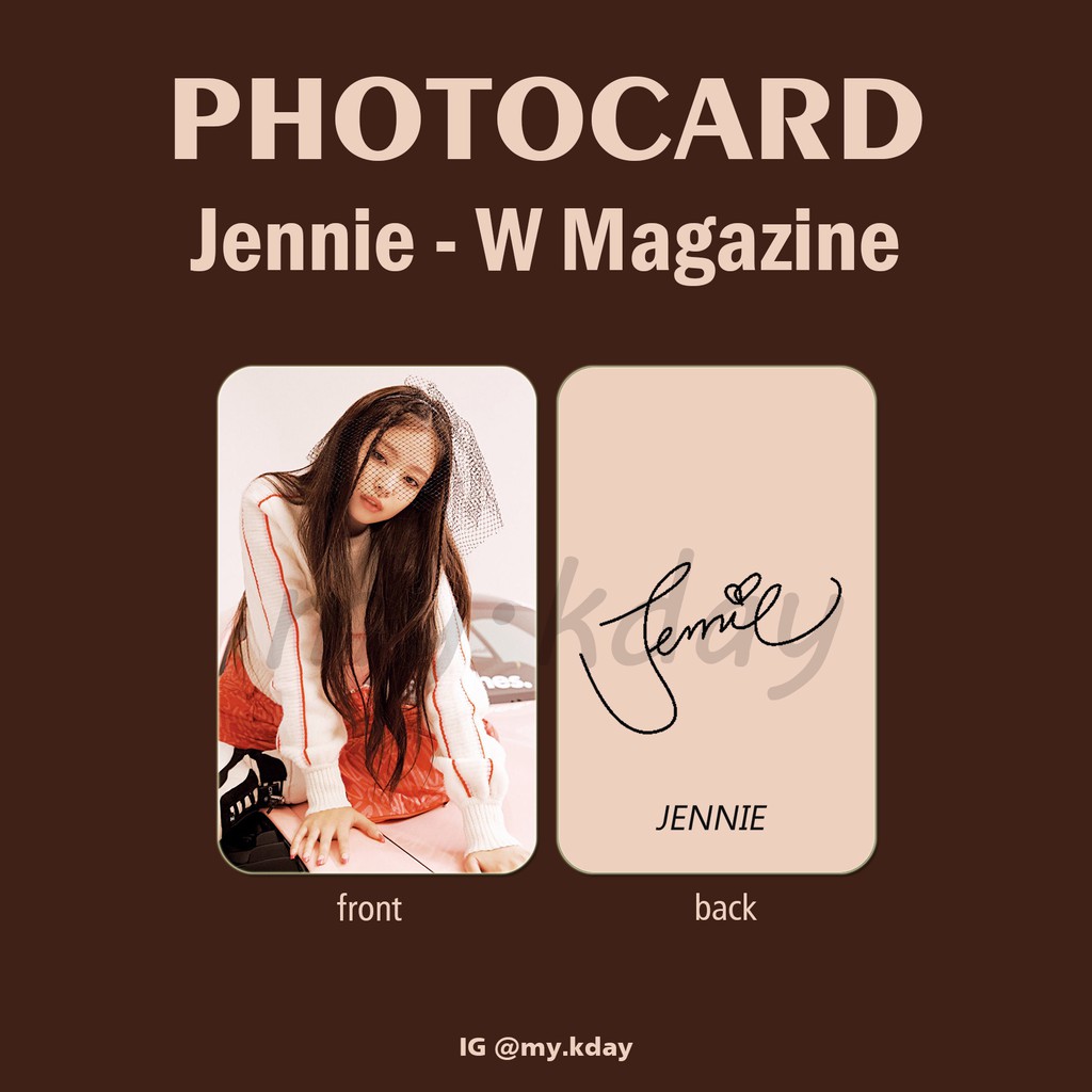 PC-0709, Photocard Jennie Blackpink W Magazine 2 sisi