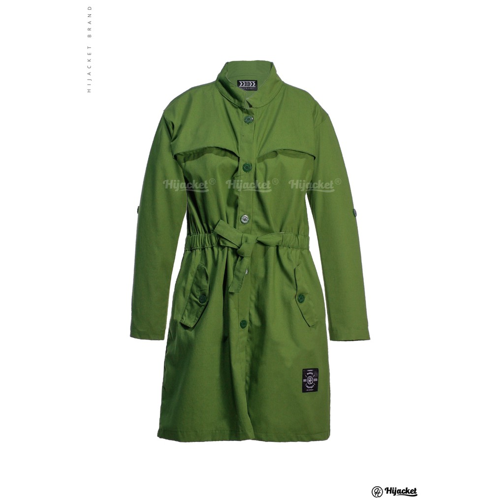 Hijacket Valeria Series Origilal Jaket Hijabers Bahan 100% Baby Canvas Asli-GREEN