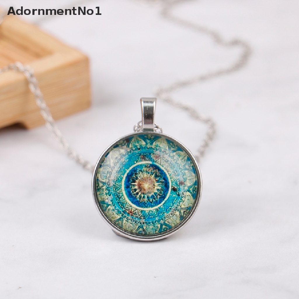 (AdornmentNo1) Kalung + Gelang + Anting Gantung Kait Gaya India Motif Mandala Untuk Perhiasan Wanita