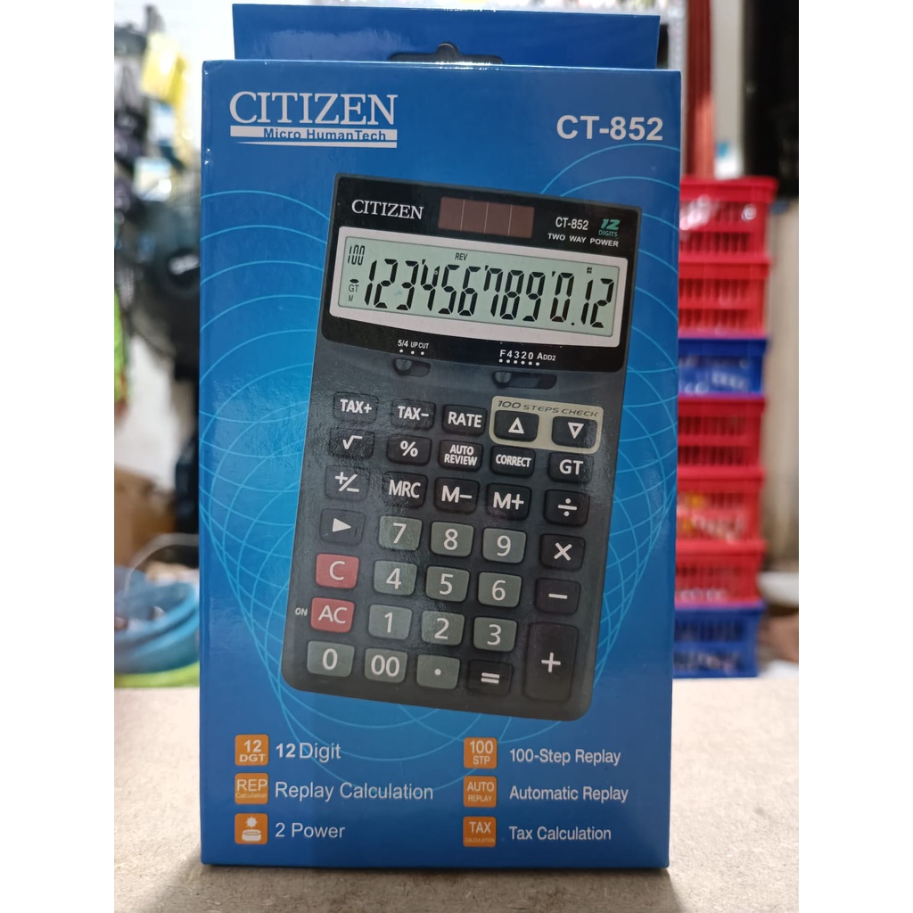 Kalkulator CITIZEN CT852 12 digit calculator CT-852 kasir alat hitung menghitung