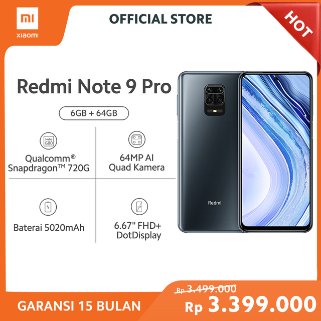 Review Redmi Note 9 Pro (6GB+64GB) 64MP Quad Kamera