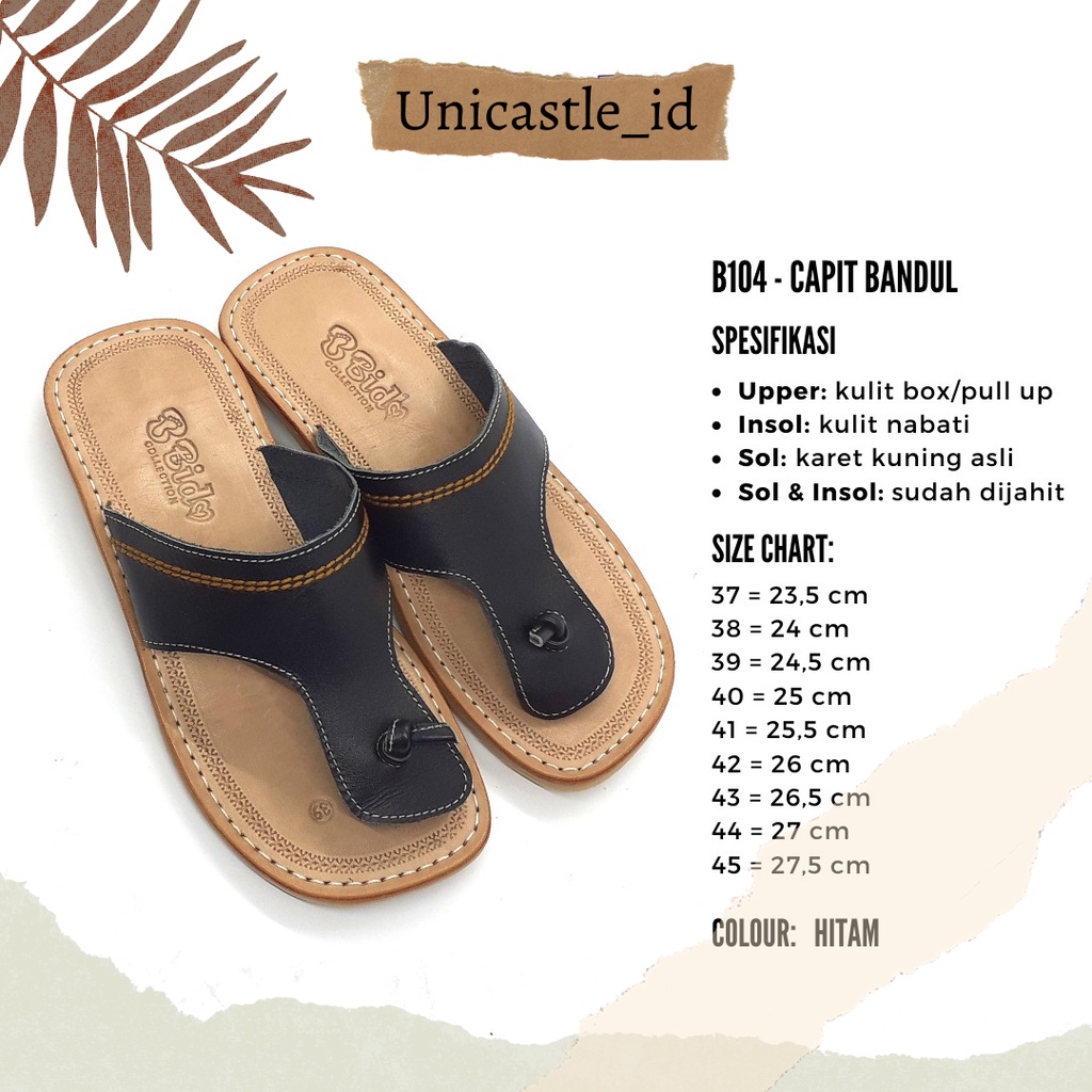Sandal Jajaka Capit Bandul | Sendal jepit pria kulit sapi asli khas Tasik