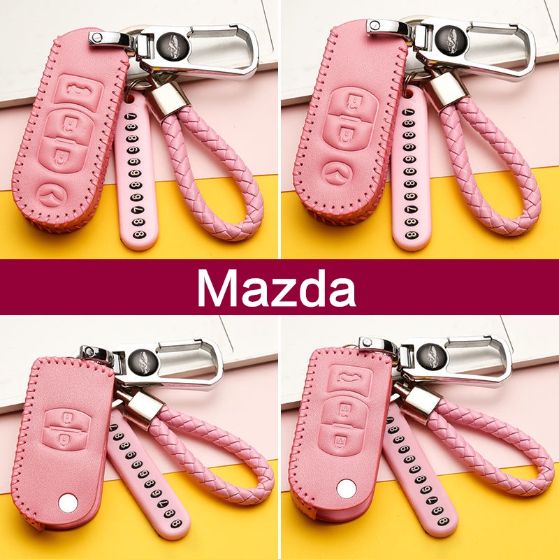 Leather Car Key Cover Remote Fob Case For Mazda 2 3 5 6 Axela Atenza CX-3 CX-4 CX-5 CX5 CX-7 CX-9 MX5