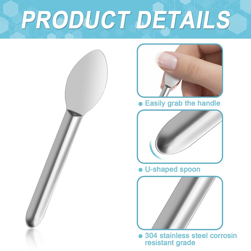 Capsule Filling Spatula 10PCS Stainless Steel Lab Spoon Mini Scoop for Fast Gel Cap Capsule Filling Pill Filler Machine