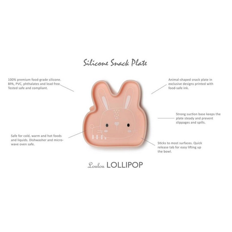 Loulou Lollipop Silicone Snack Divided Plate - Piring Peralatan Makan Anak Bayi Silikon Divider Mangkok Mangkuk Baby