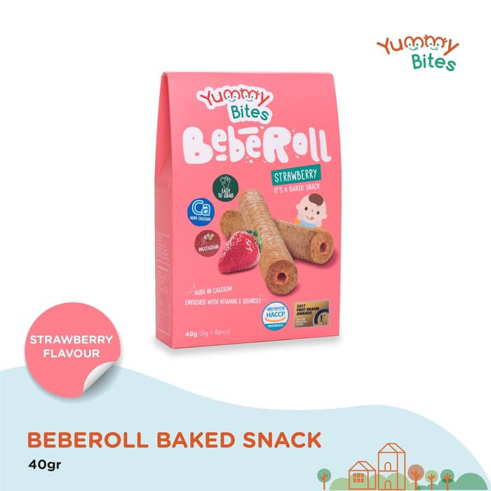 YUMMY BITES / BISKUIT BAYI BEBEROLL STRAWBERRY 40GR