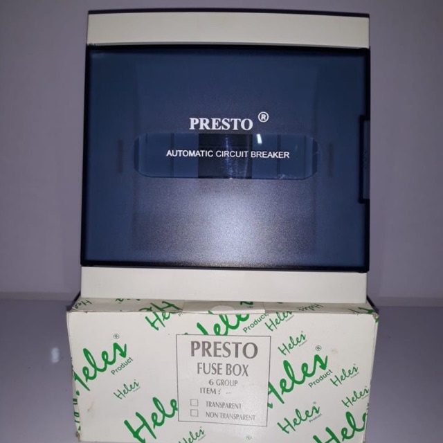 Presto Box MCB 6 Group Inbow Tanam Tutup Transparant Heles Box Kotak MCB