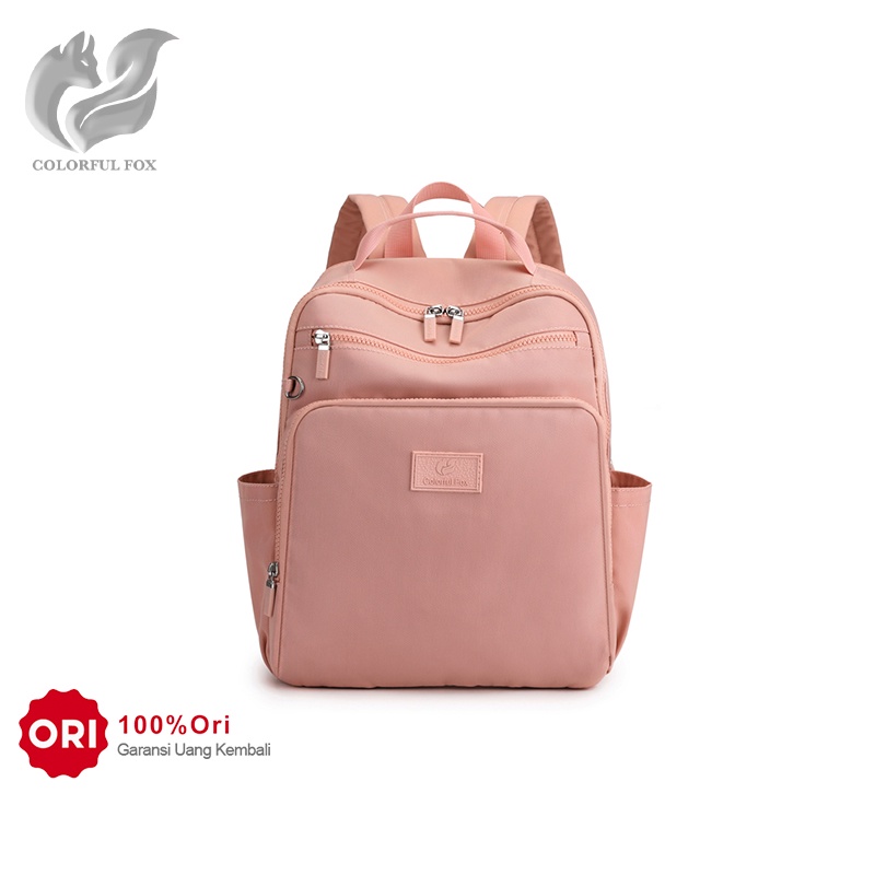COLORFUL FOX 0423 Tas Ransel Wanita Backpack Wanita Remaja Tas Anti Air WATCHKITE BAEOS-Amaranth Pink