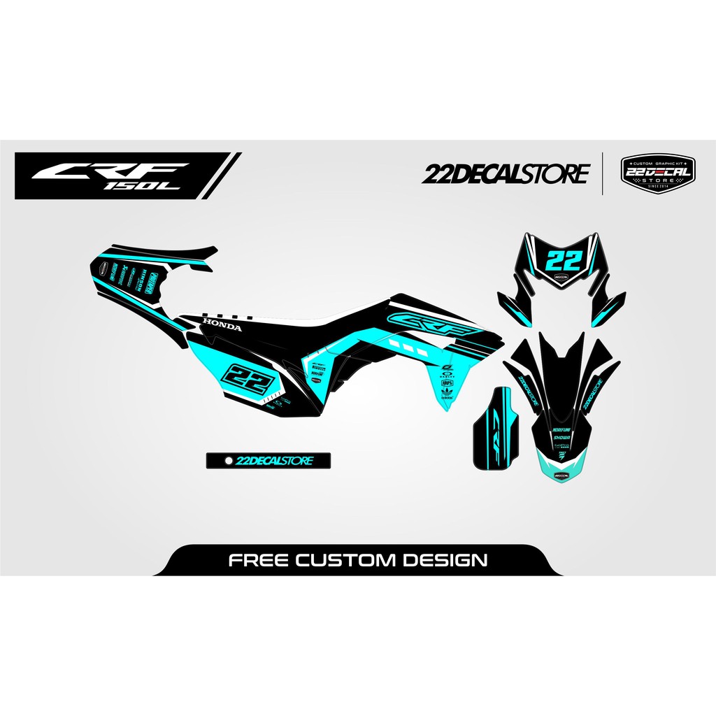 DECAL CRF150L HITAM BIRU