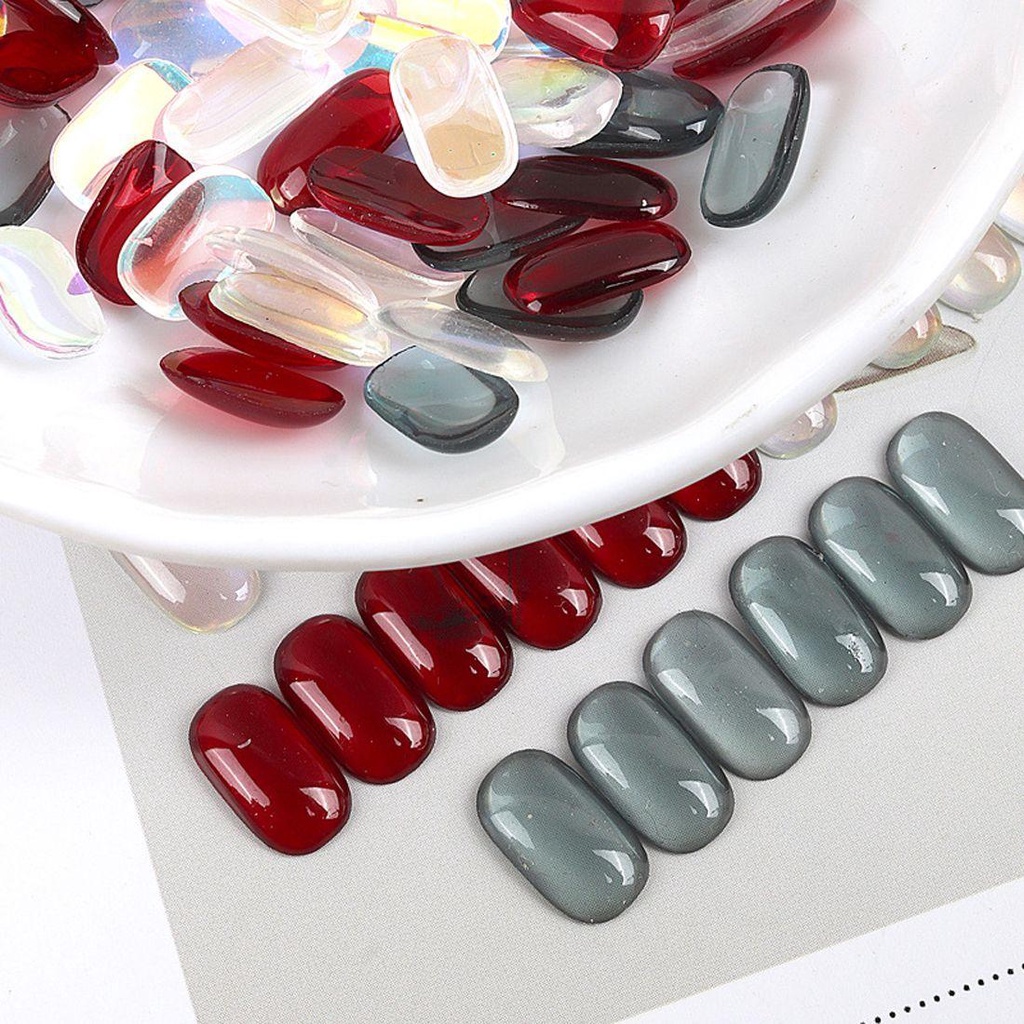 Mxbeauty Aurora Hiasan Kuku Warna-Warni 30 Pcs Jelly DIY Resin Manicure Aksesoris Flatback Kristal Nail Art Rhinestones