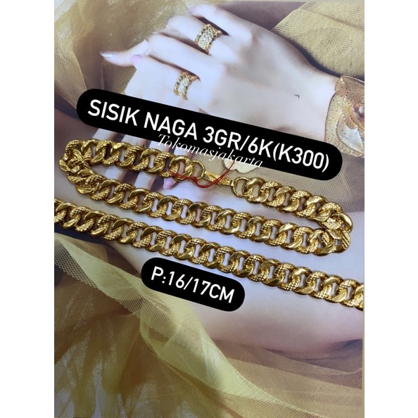 Gelang Sisik Naga Ukir 6K ll 16,17 CM