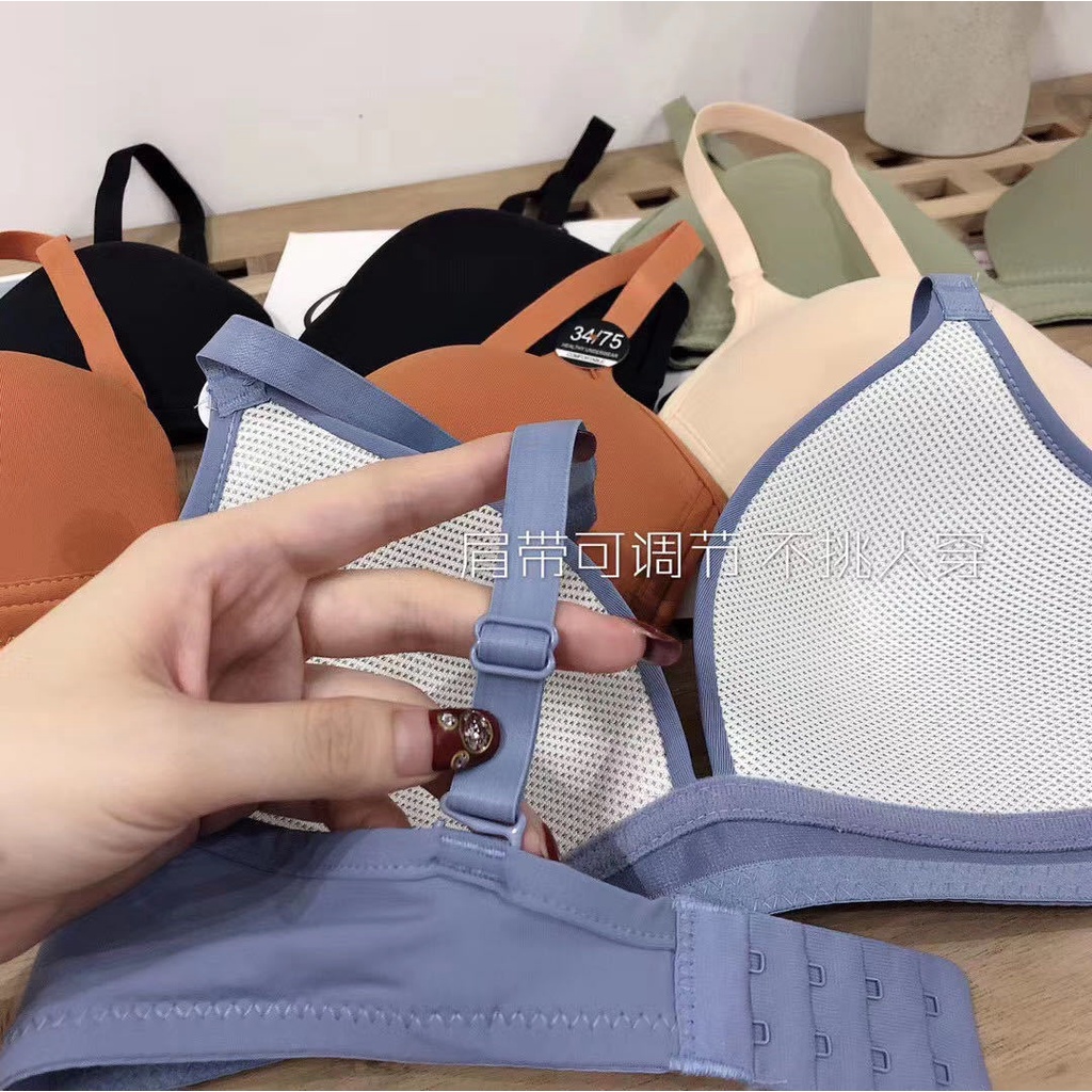 Blackpink Bra Wanita Push Up Atasan Wanita Warna Solid POLOS Nirkabel Bralette 1230
