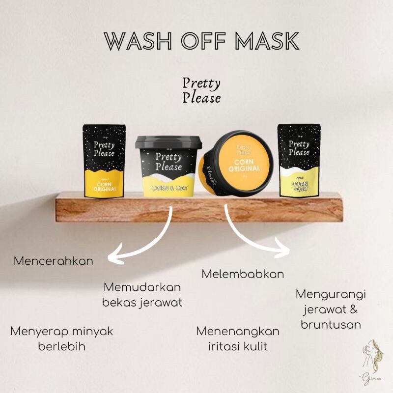 (STOKIES)✅ BPOM NEW VARIAN PRETTY PLEASE HONEY+CORN+OAT CORN ORIGINAL MASK  BY PREETY PLEASE