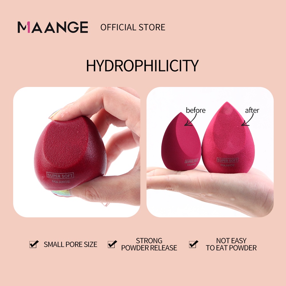 MAANGE Makeup Sponge Set Beauty Blender with Egg Case, Spons Lembut Untuk Alas Bedak Cair, Krim, dan Bedak1466