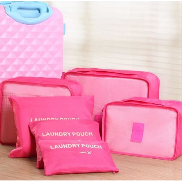 Traveling Bag in Bag Organizer 1 set isi 6 pcs dengan ukuran lebih besar