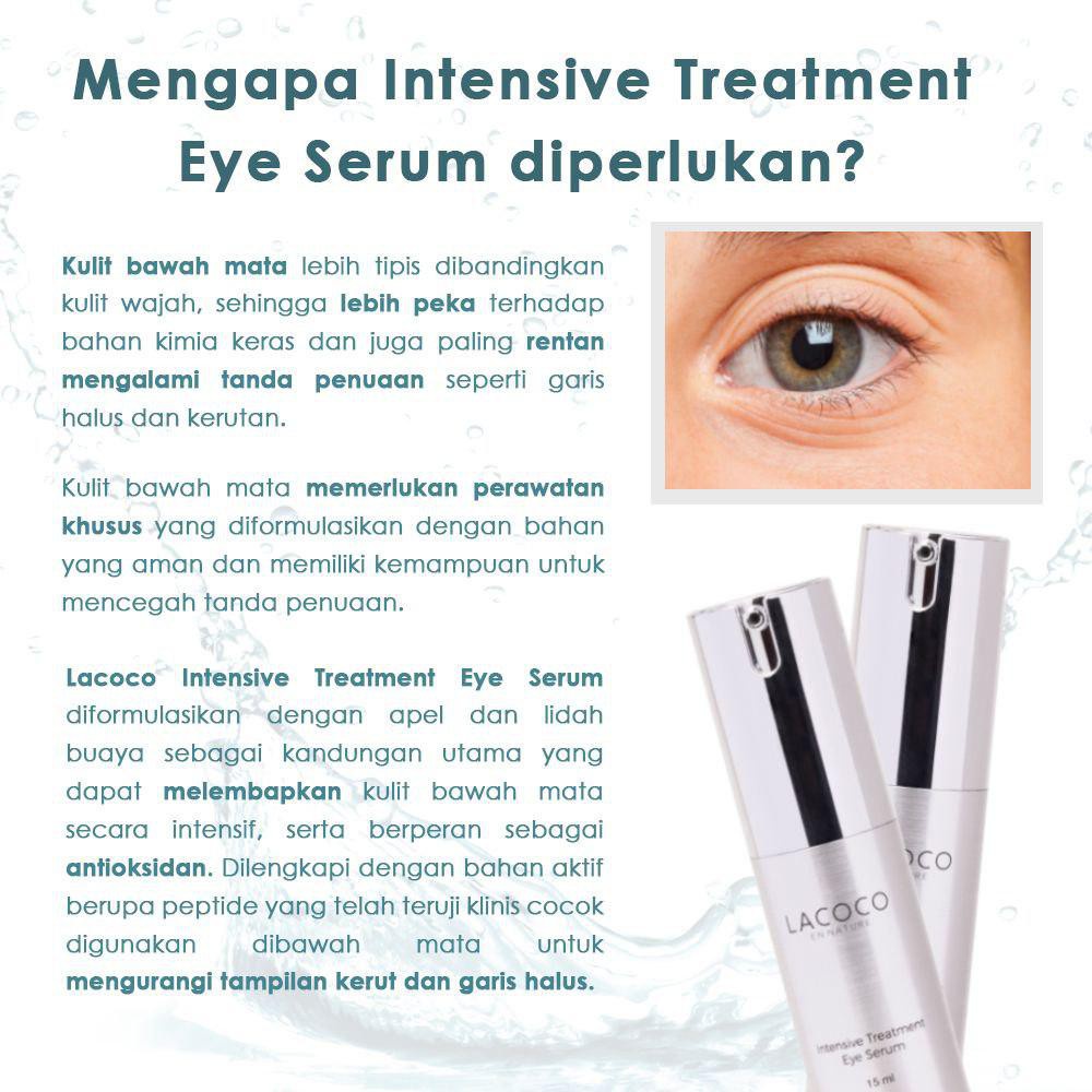 [PROMO SPESIAL] BPOM LACOCO INTENSIVE TREATMENT EYE SERUM 15ml - KRIM CREAM MATA - SERUM MATA PANDA 100% ORIGINAL