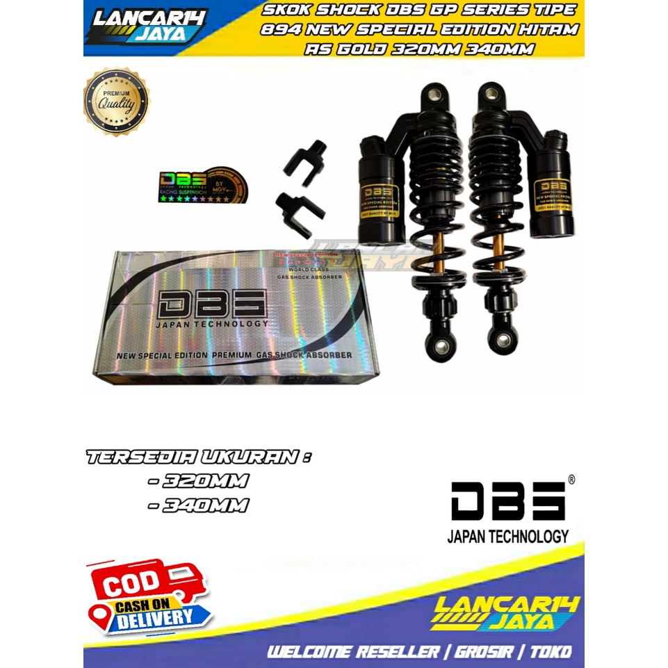 SKOK SHOCK DBS COPY KTC GP SERIES TIPE 894 NEW SPECIAL EDITION HITAM AS GOLD 280MM 320MM 340MM