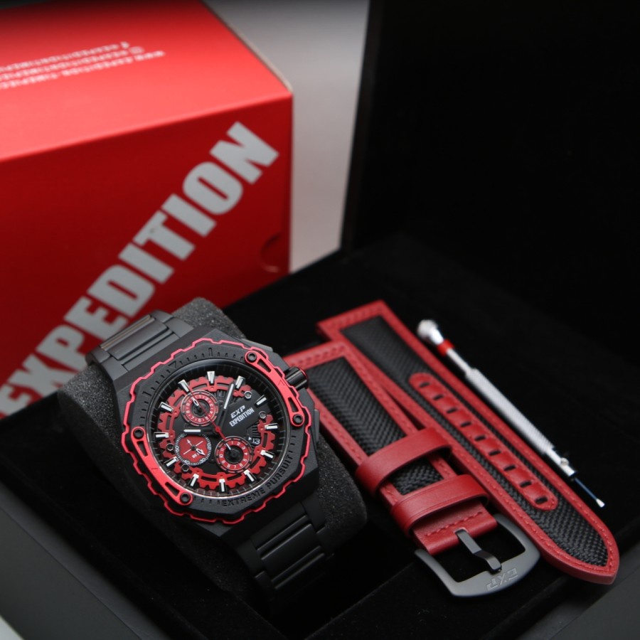 JAM TANGAN PRIA EXPEDITION 6824 E6824 BOX SET FREE TALI OBENG ORIGINAL GARANSI 1 TAHUN