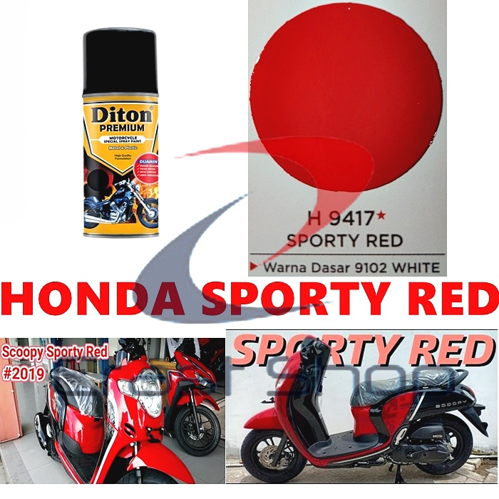 Jual Cat Pilox Diton Premium Honda Sporty Red Warna Merah Kilap H