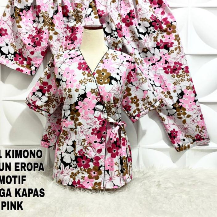 ✽ Piyama Kimono 3 in 1 dewasa motif Bunga ●