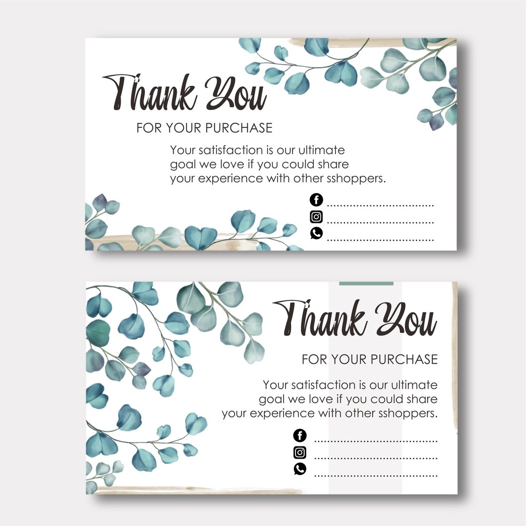 

[ISI 50 PCS] Cetak Thank You Card Online Shop Custom Murah