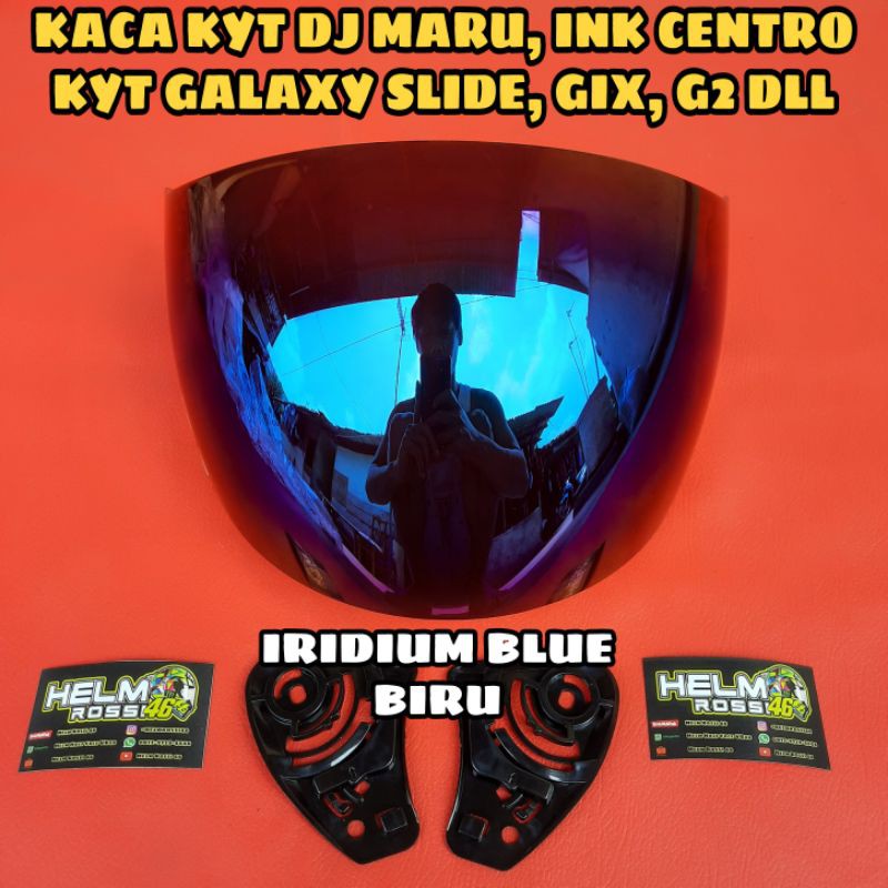 Kaca KYT DJ MARU GALAXY SLIDE Ink Centro GIX G2 DYR Iridium Blue BIRU Gratis Rachet Kupingan