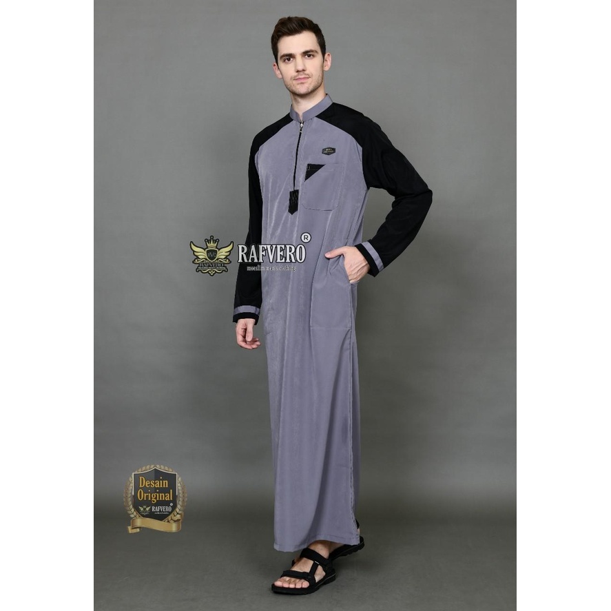 Jubah Alzam Gamis Pria Baju Muslim Lengan Panjang Katun BSY Premium