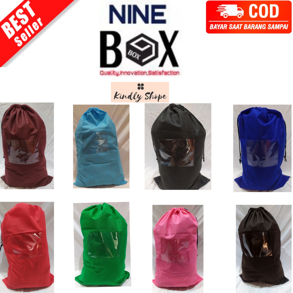 Nine Box Tas Laundry Bag Jumbo Bisa Request Sablon Muat 8-10kg / tas laundry jumbo laundry bag