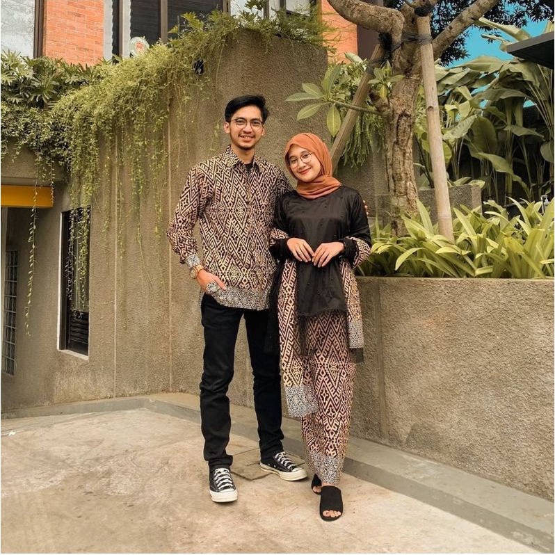 SET MIKA BROWN Baju couple kondangan || batik songket couple || gamis couple pesta || baju kondangan couple || kebaya couple tunangan || set couple || kebaya couple || dress couple baju couple keluarga || kebaya lamaran wanita || batik couple wanita