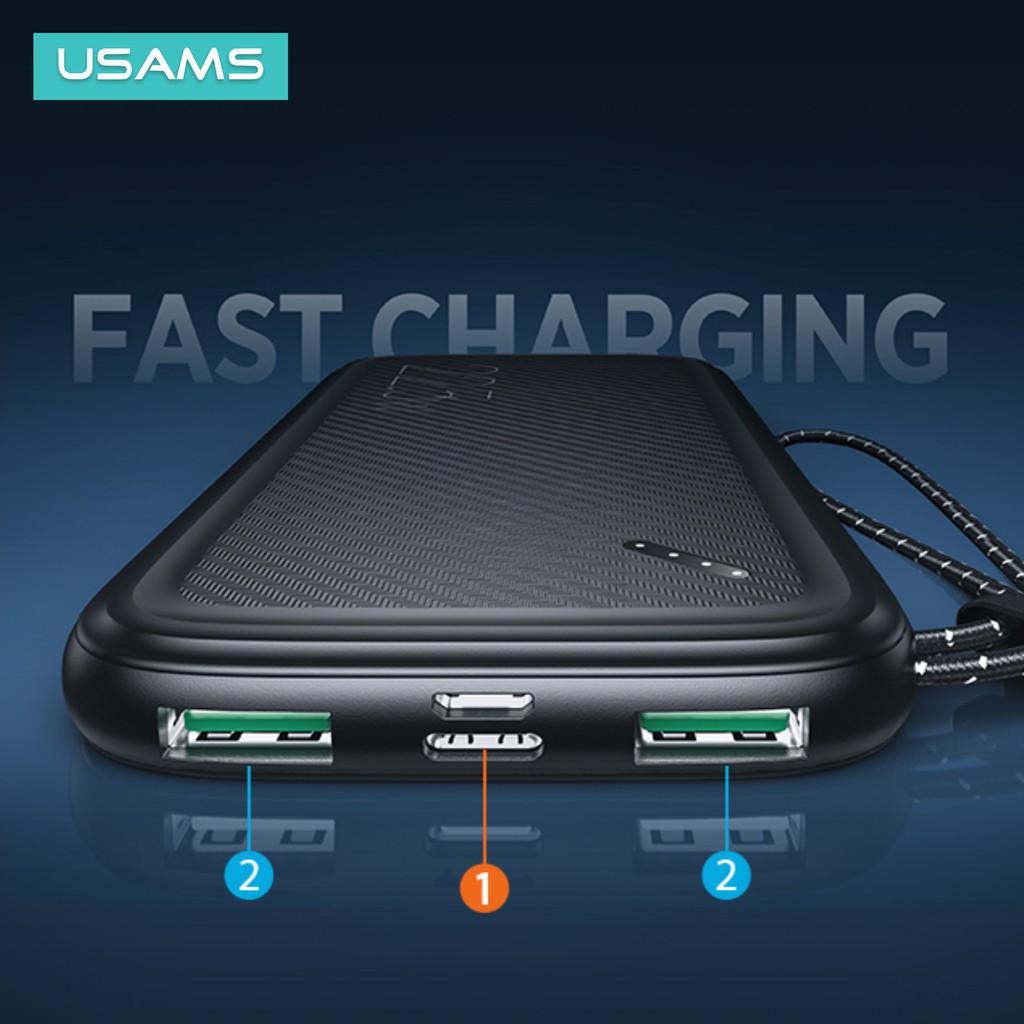 USAMS PB56 Powerbank Fast Charging 22.5W 10000mAh with Lanyard PD+QC3.0