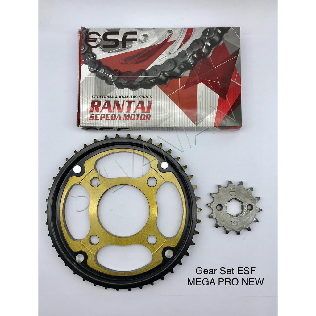 Gear Set Gir Paket Honda Mega Pro New Rantai H Esf Shopee Indonesia