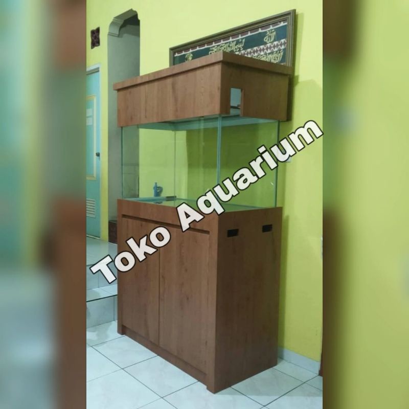 Jual AQUARIUM 100 CM KACA BARU TEBAL 12 MILI & CABINET LEMARI AQUARIUM ...