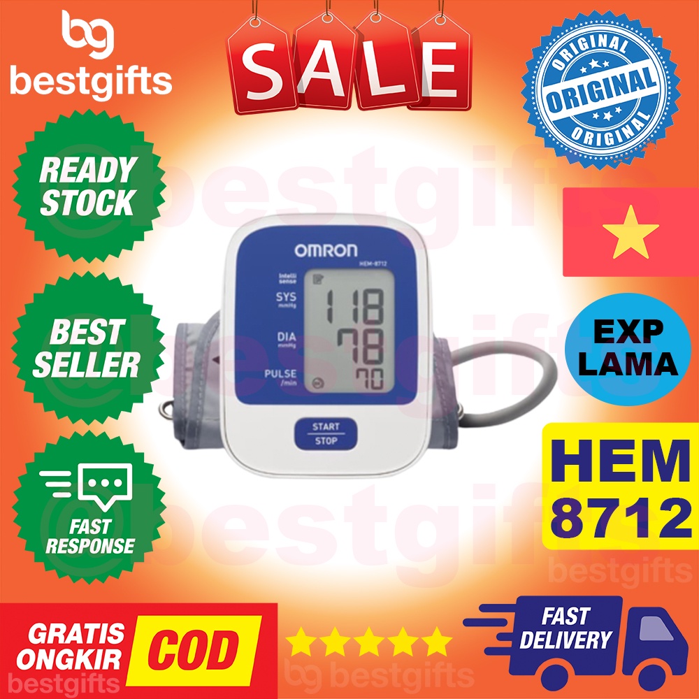 OMRON AUTOMATIC BLOOD PRESSURE MONITOR TEKANAN DARAH ALAT TENSIMETER HIPERTENSI TENSI METER HEM 8712