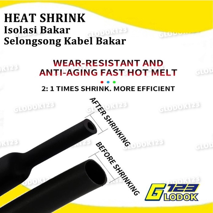 Heat Shrink Kabel Bakar Konektor Penyambung Kabel Isolasi Bakar Ukuran Besar-1Mtr