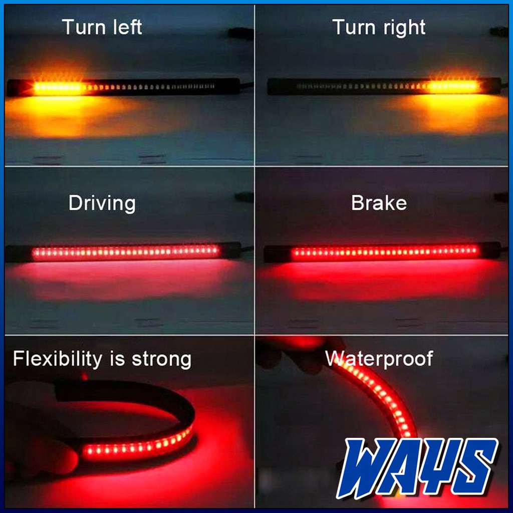 [L061] 3IN1 Stoplamp Lampu Rem Sein Sen LED Fleksibel Caferacer Universal